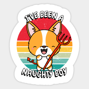 ive been a naughty boy - corgi Sticker